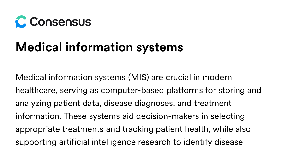 Medical Information Systems - Consensus Academic Search Engine