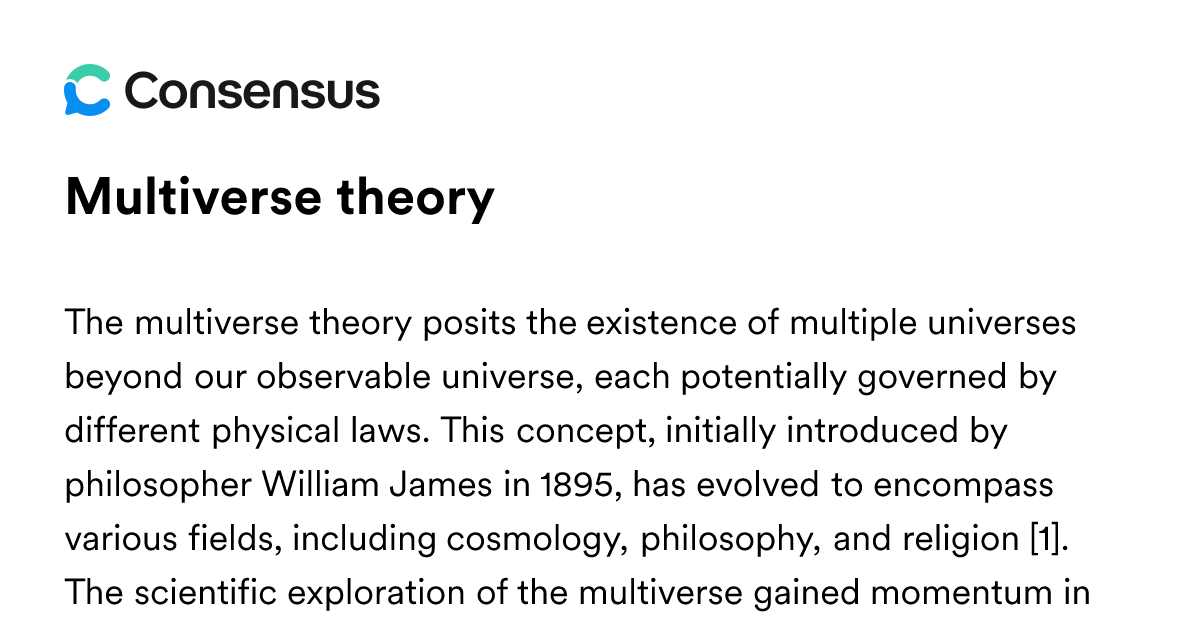 Multiverse Theory - Consensus Academic Search Engine