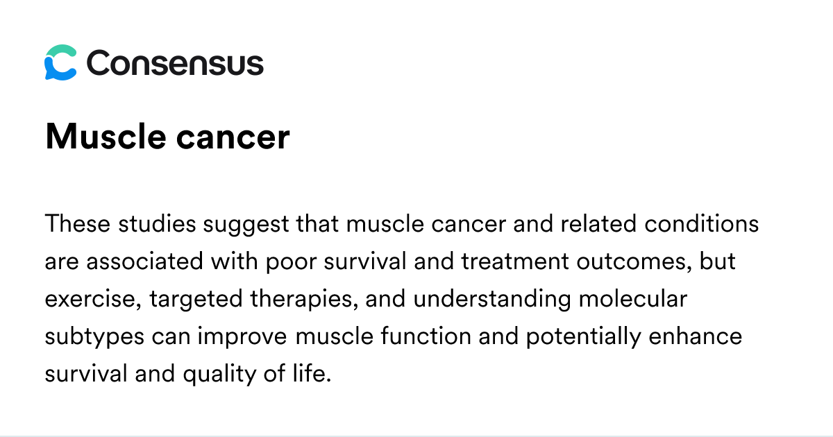 Muscle Cancer - Consensus Academic Search Engine
