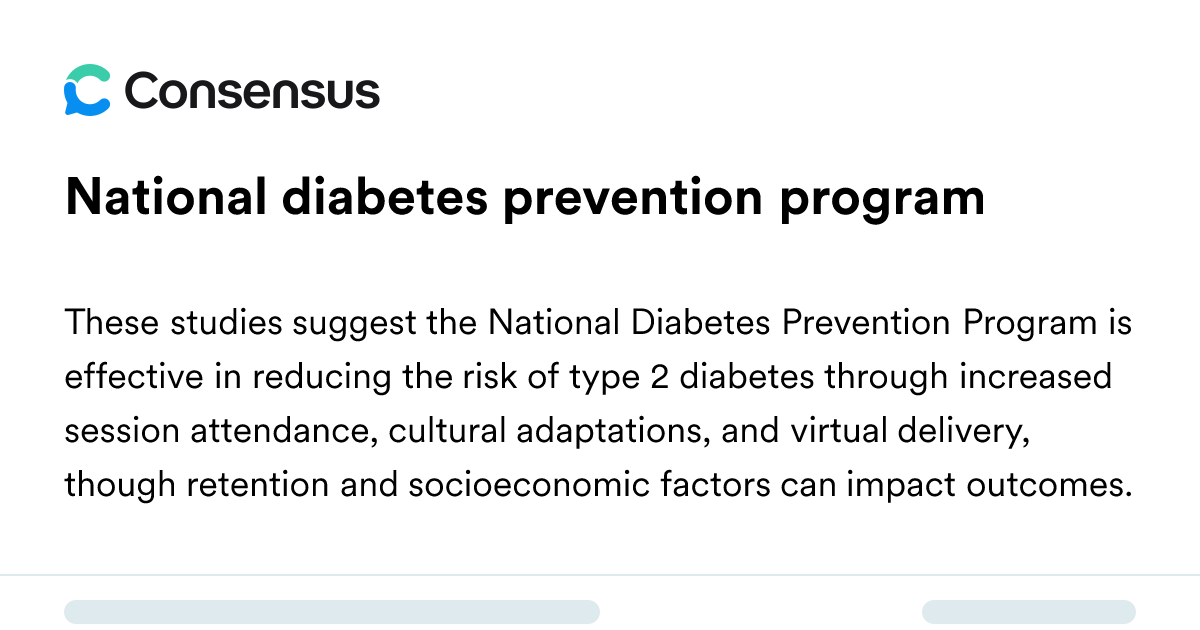 National Diabetes Prevention Program - Consensus Academic Search Engine