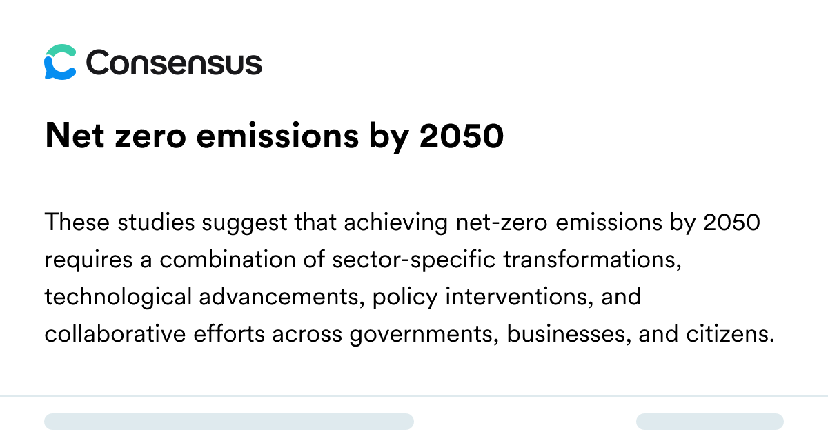 Net Zero Emissions By 2050 - Consensus Academic Search Engine