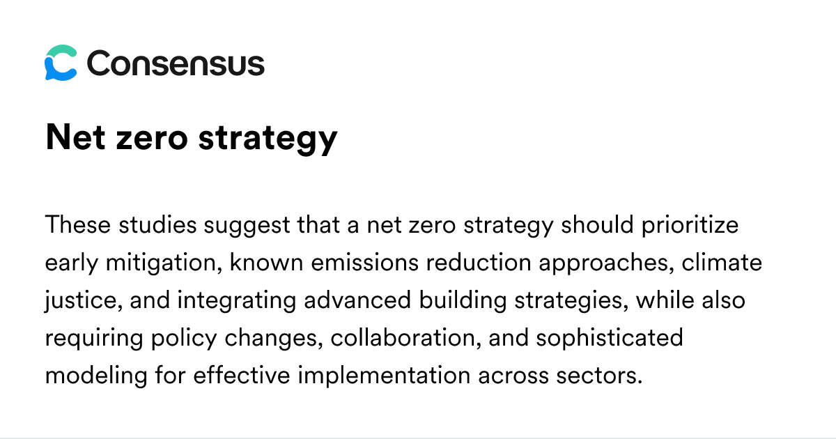 Net Zero Strategy - Consensus Academic Search Engine