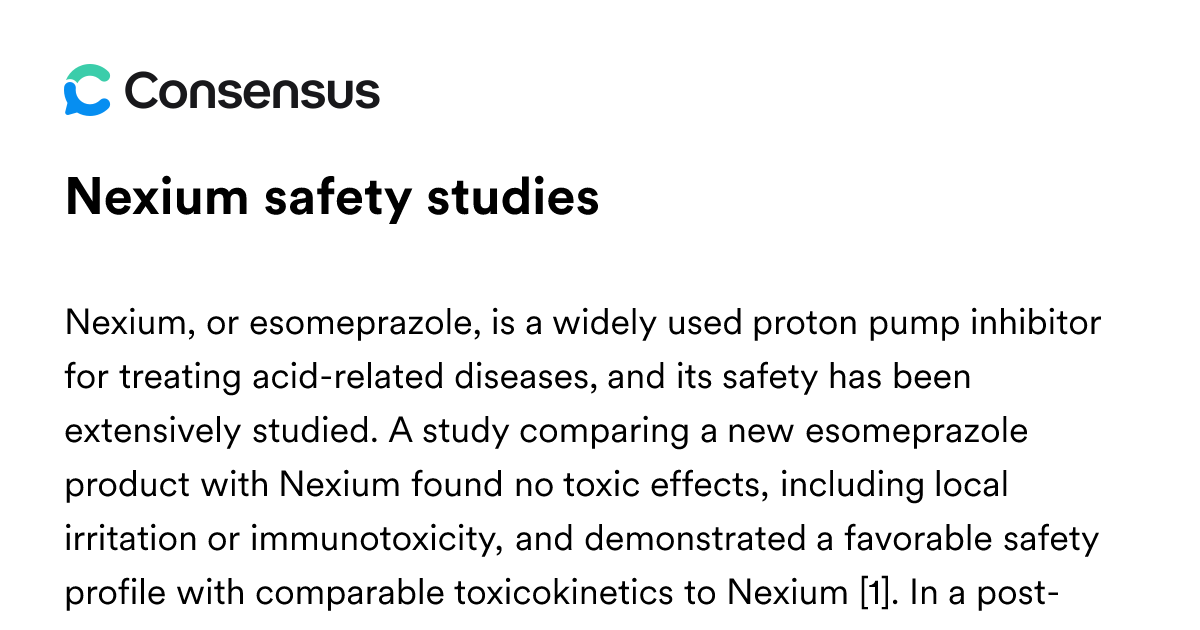 Nexium Safety Studies - Consensus Academic Search Engine