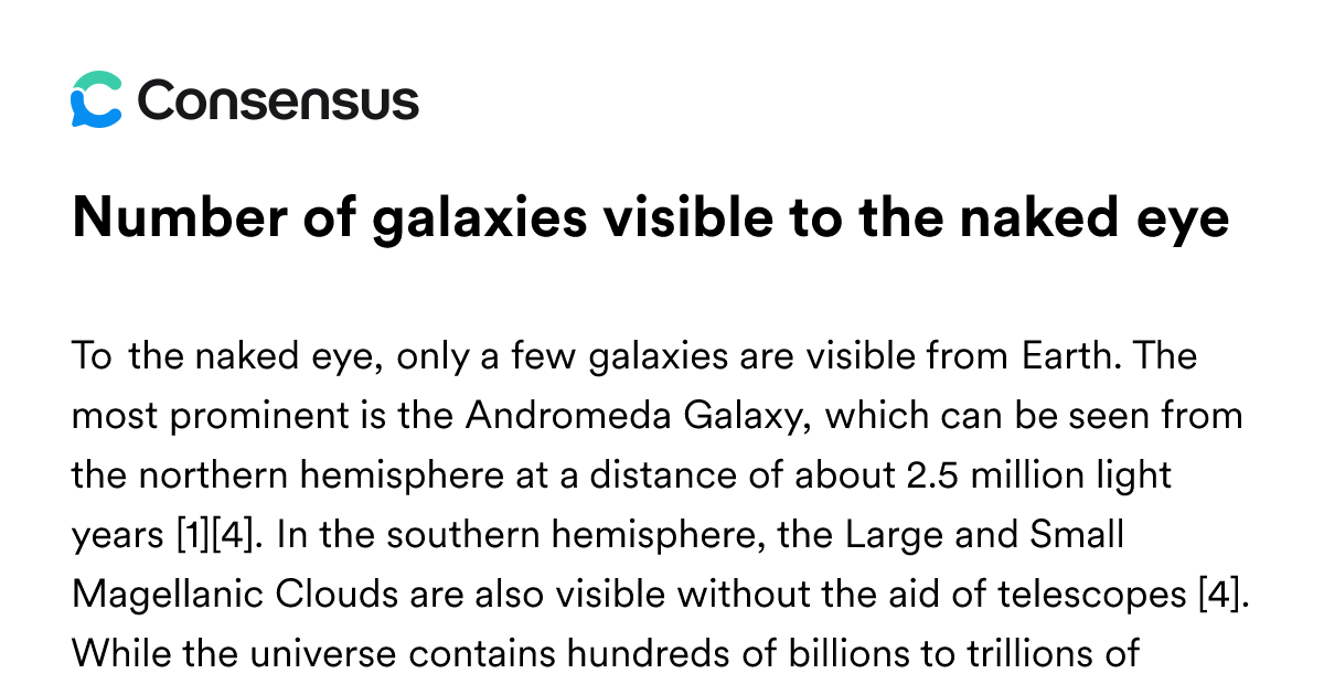 Number Of Galaxies Visible To The Naked Eye - Consensus Academic Search ...