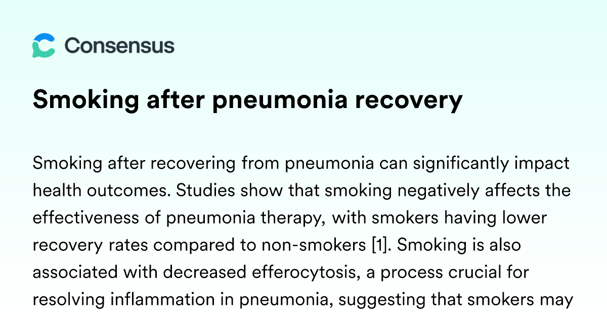 Smoking After Pneumonia Recovery