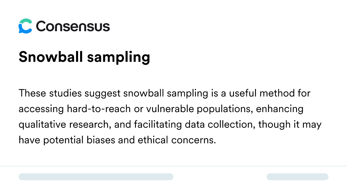Snowball Sampling - Consensus Academic Search Engine