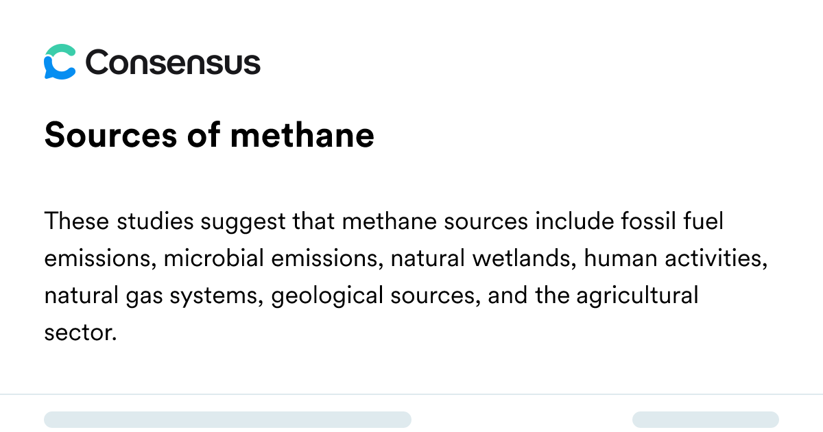 Sources Of Methane - Consensus Academic Search Engine