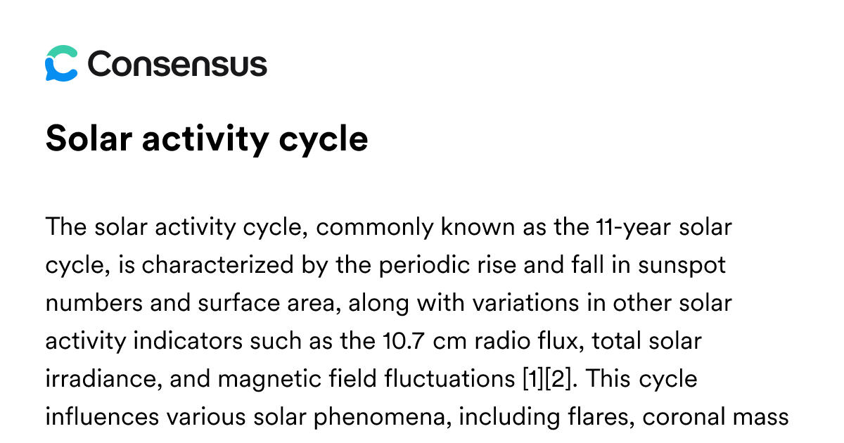 Solar Activity Cycle - Consensus Academic Search Engine