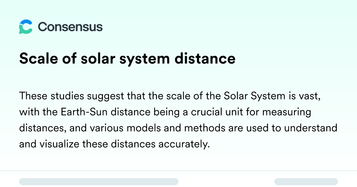 Scale Of Solar System Distance - Consensus Academic Search Engine