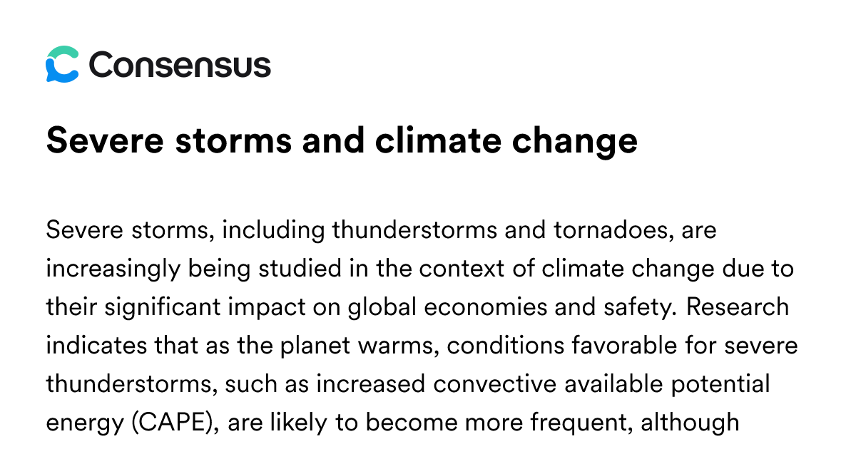 Severe Storms And Climate Change - Consensus Academic Search Engine
