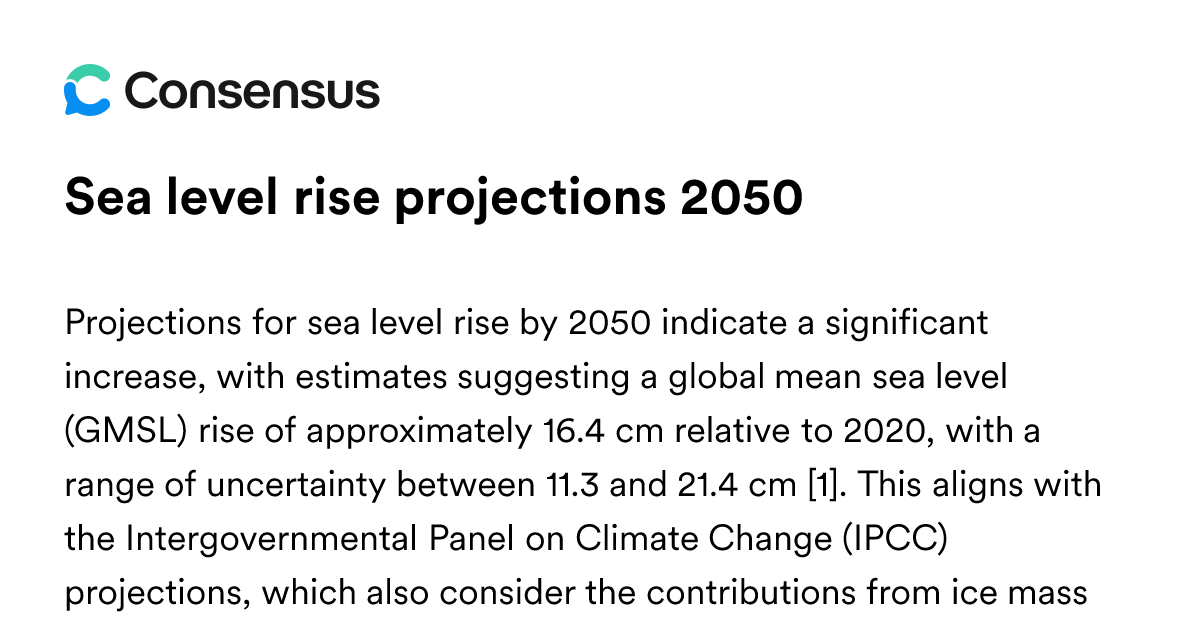 Sea Level Rise Projections 2050 - Consensus Academic Search Engine