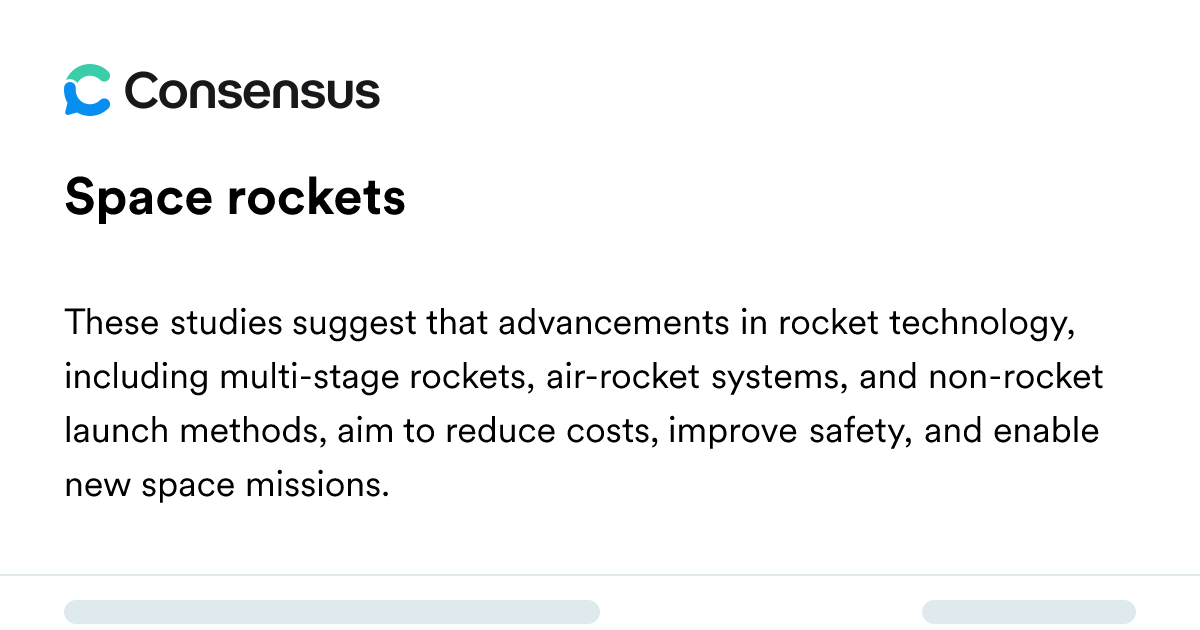 Space Rockets - Consensus Academic Search Engine