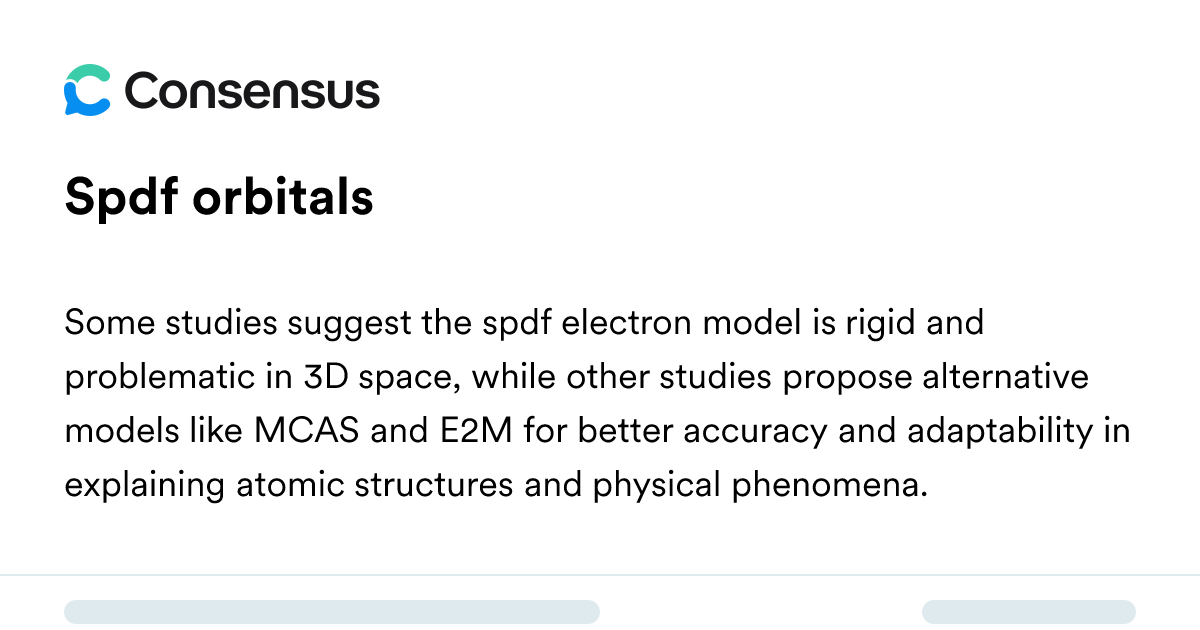 Spdf Orbitals - Consensus Academic Search Engine