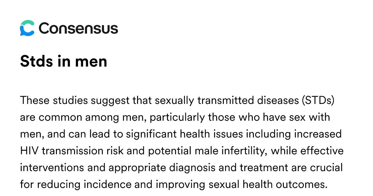 Stds In Men - Consensus Academic Search Engine