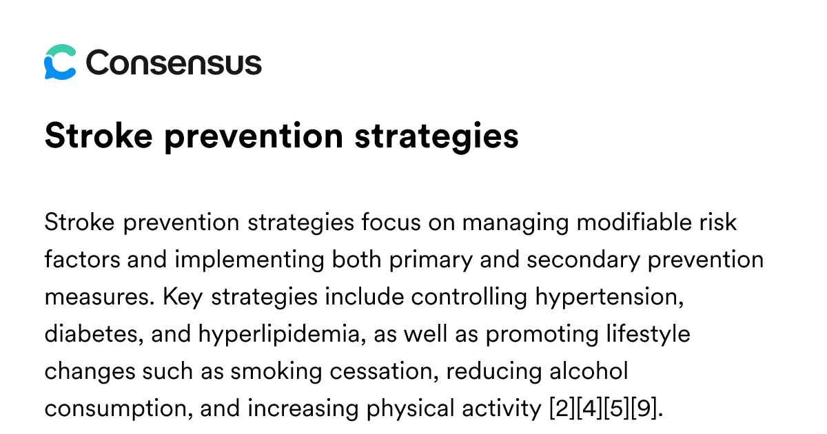 Stroke Prevention Strategies - Consensus Academic Search Engine