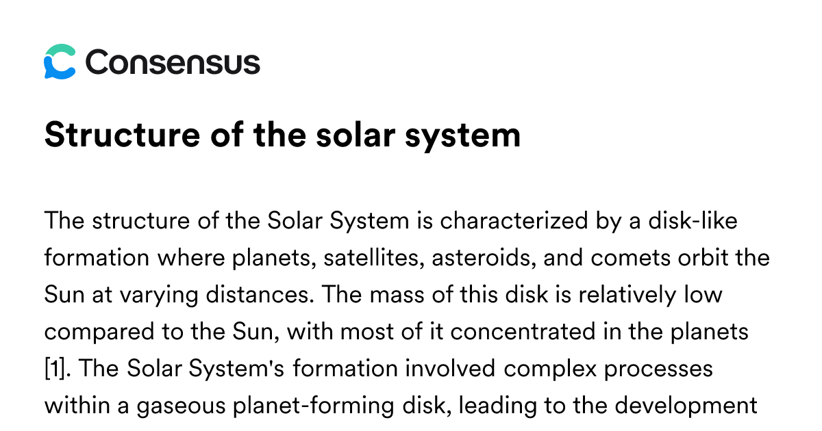 Structure Of The Solar System - Consensus Academic Search Engine