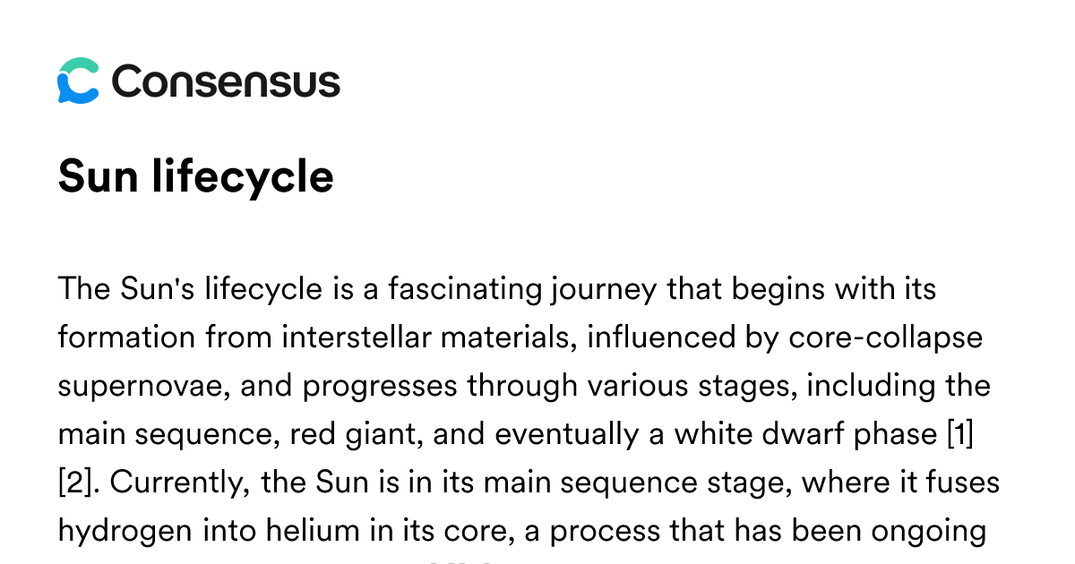Sun Lifecycle - Consensus Academic Search Engine