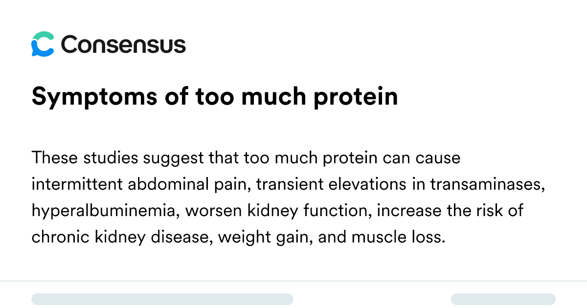 Symptoms Of Too Much Protein - Consensus Academic Search Engine