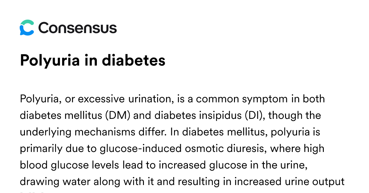 Polyuria In Diabetes - Consensus Academic Search Engine