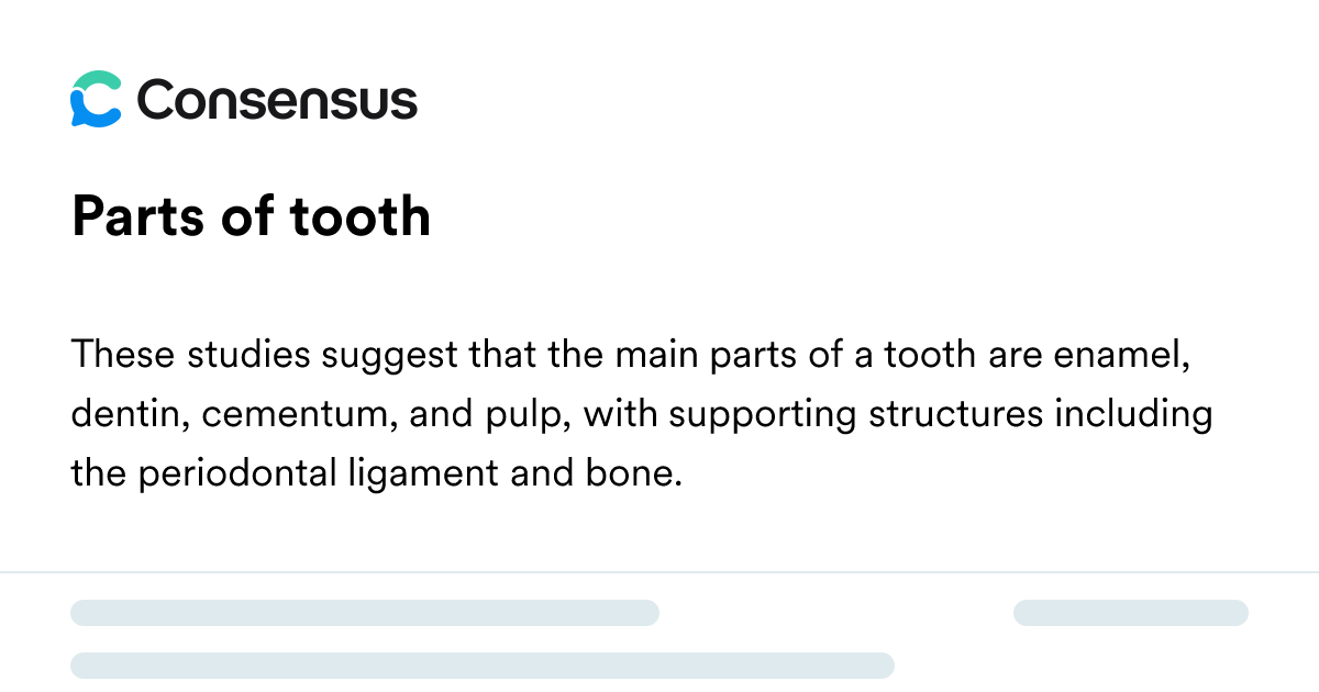 Parts Of Tooth - Consensus Academic Search Engine