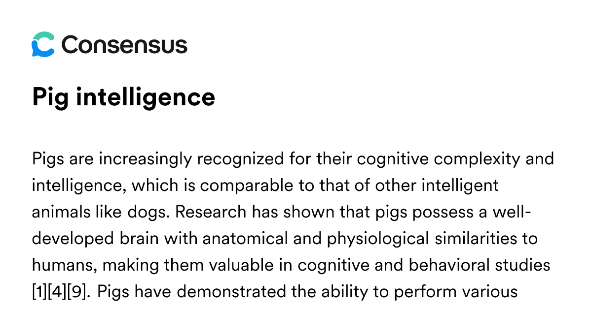 Pig Intelligence - Consensus Academic Search Engine