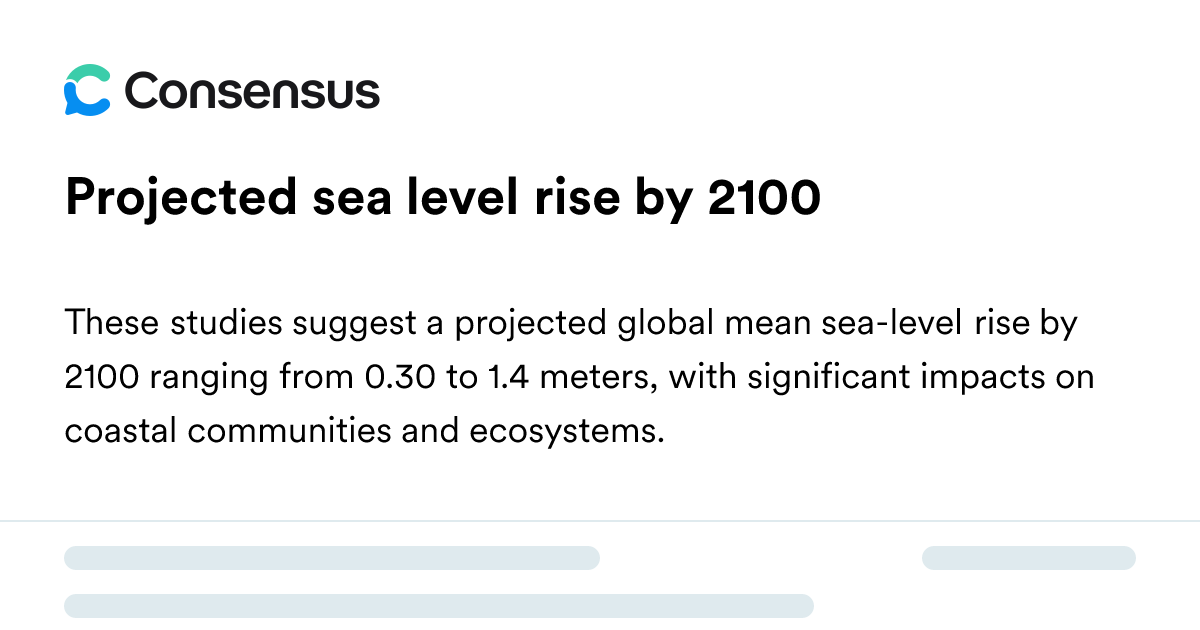 Projected Sea Level Rise By 2100 - Consensus Academic Search Engine