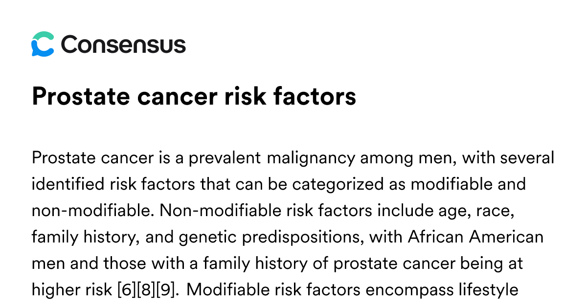 Prostate Cancer Risk Factors - Consensus Academic Search Engine
