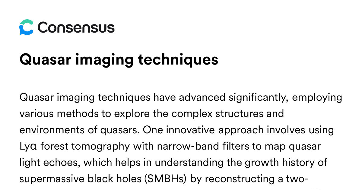 Quasar Imaging Techniques - Consensus Academic Search Engine