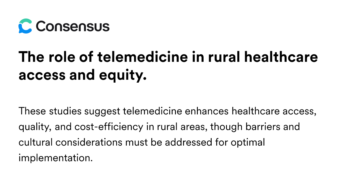 The Role Of Telemedicine In Rural Healthcare Access And Equity ...