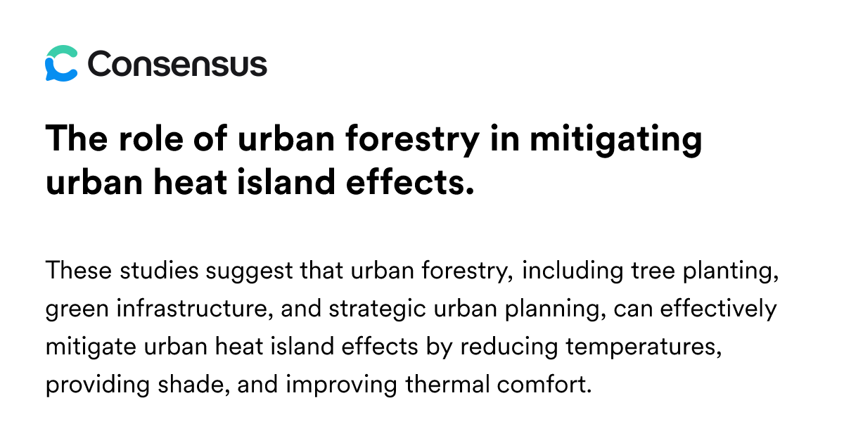 The Role Of Urban Forestry In Mitigating Urban Heat Island Effects ...