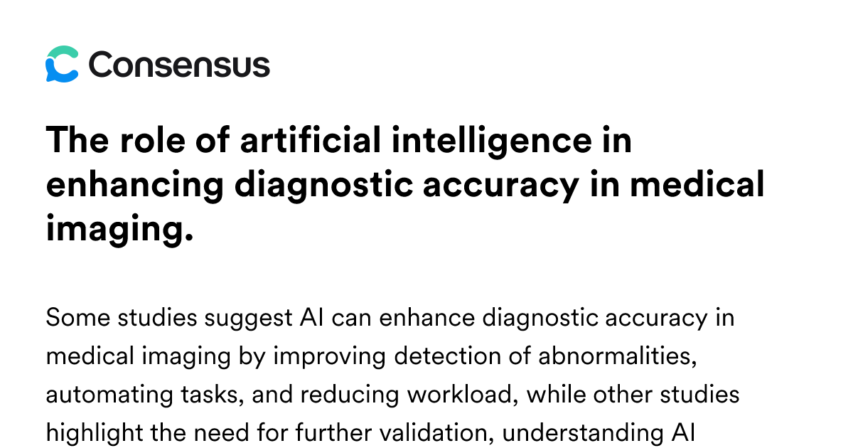 The Role Of Artificial Intelligence In Enhancing Diagnostic Accuracy In ...
