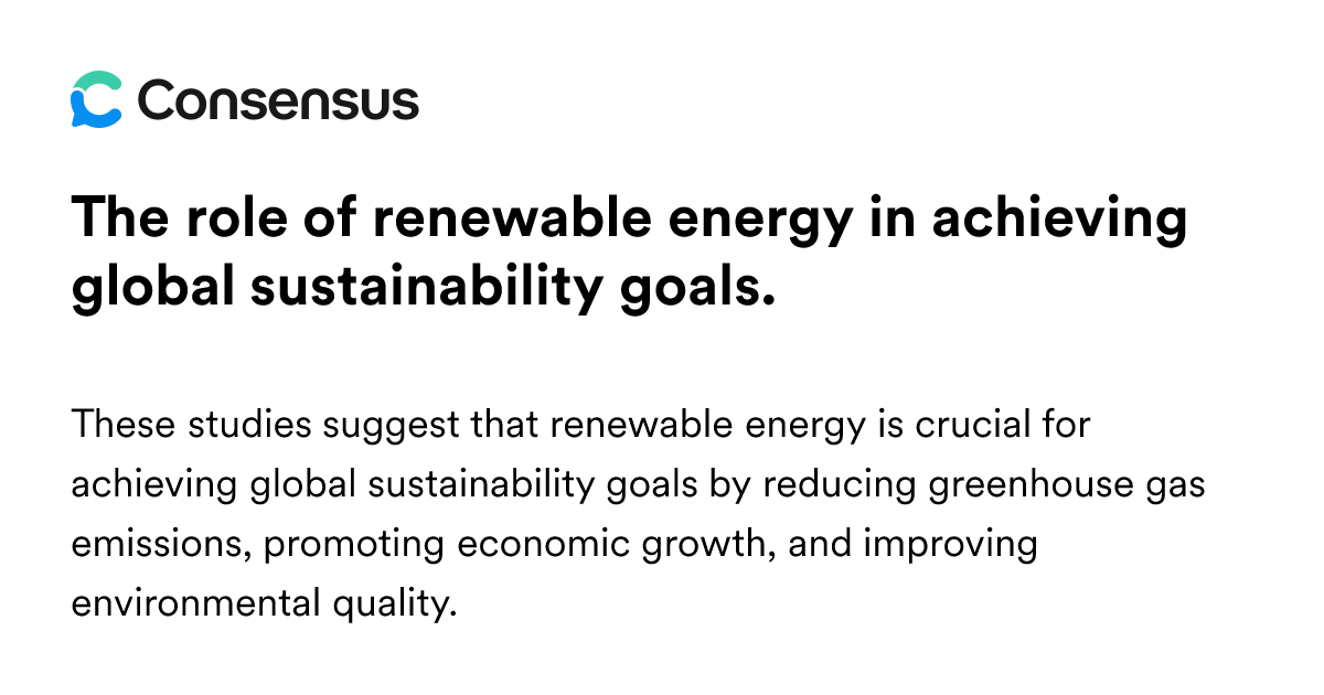 The Role Of Renewable Energy In Achieving Global Sustainability Goals ...