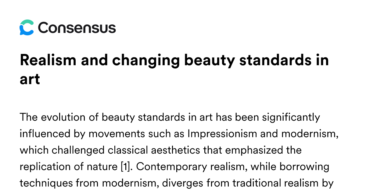 Realism And Changing Beauty Standards In Art - Consensus Academic ...