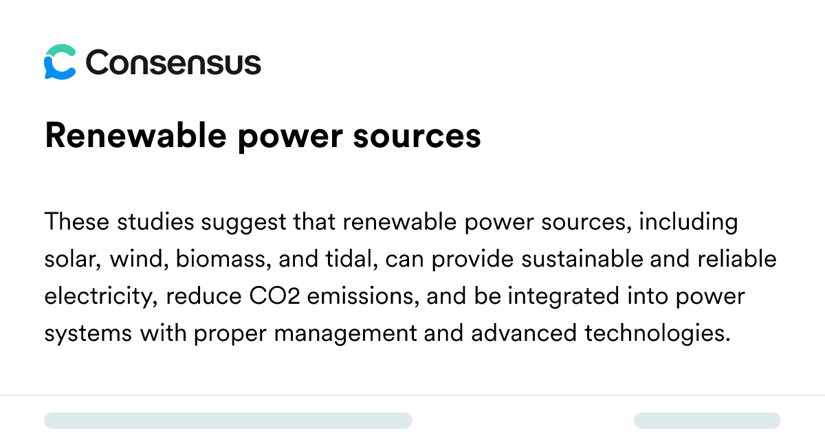 Renewable Power Sources - Consensus Academic Search Engine