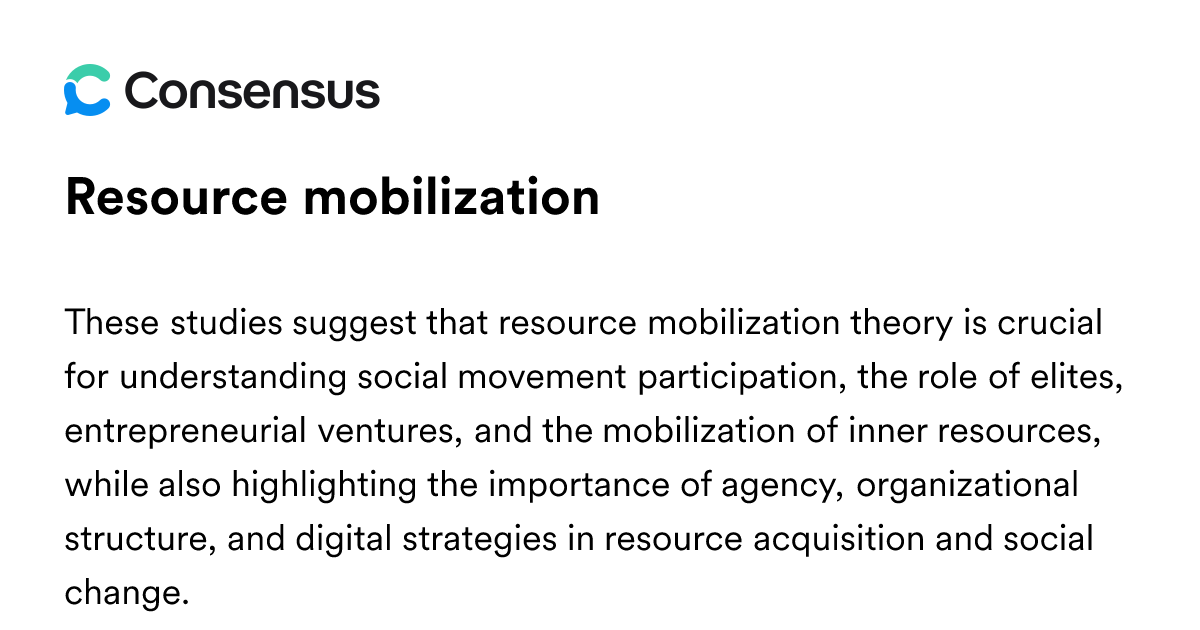 Resource Mobilization - Consensus Academic Search Engine