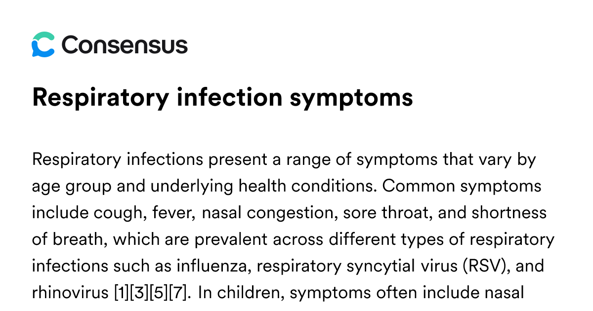 Respiratory Infection Symptoms - Consensus Academic Search Engine