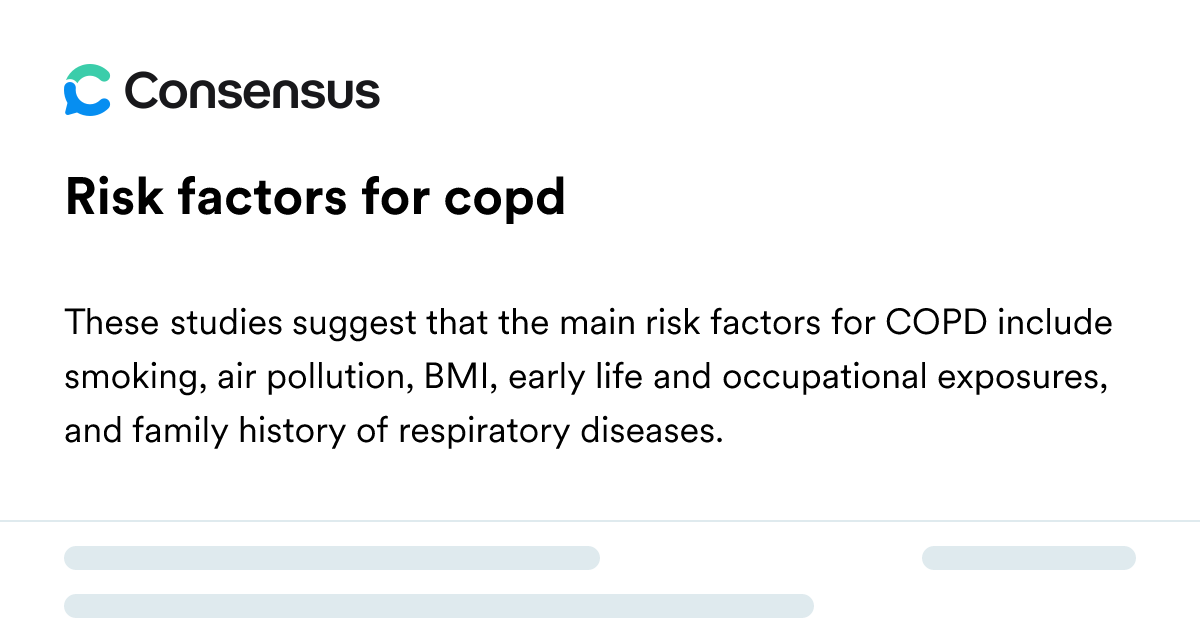 Risk Factors For Copd - Consensus Academic Search Engine