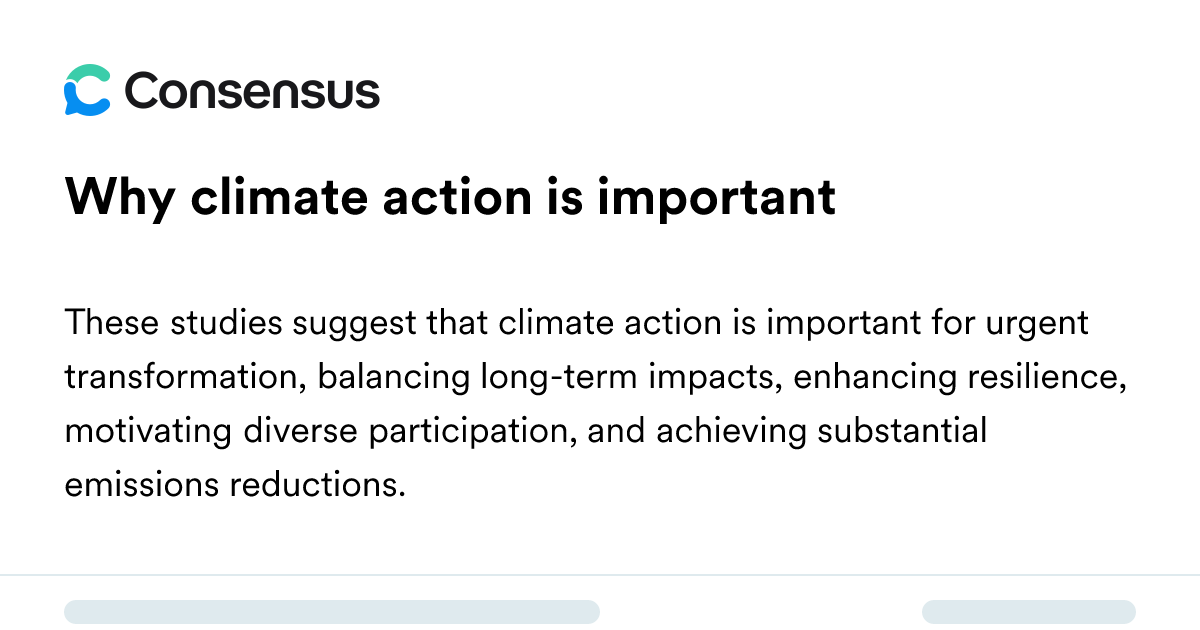 Why Climate Action Is Important - Consensus Academic Search Engine