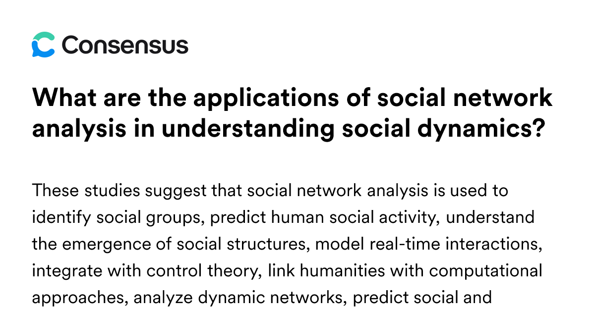 What Are The Applications Of Social Network Analysis In Understanding ...