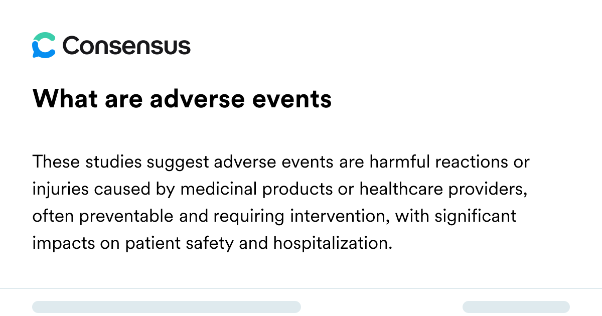 What Are Adverse Events - Consensus Academic Search Engine