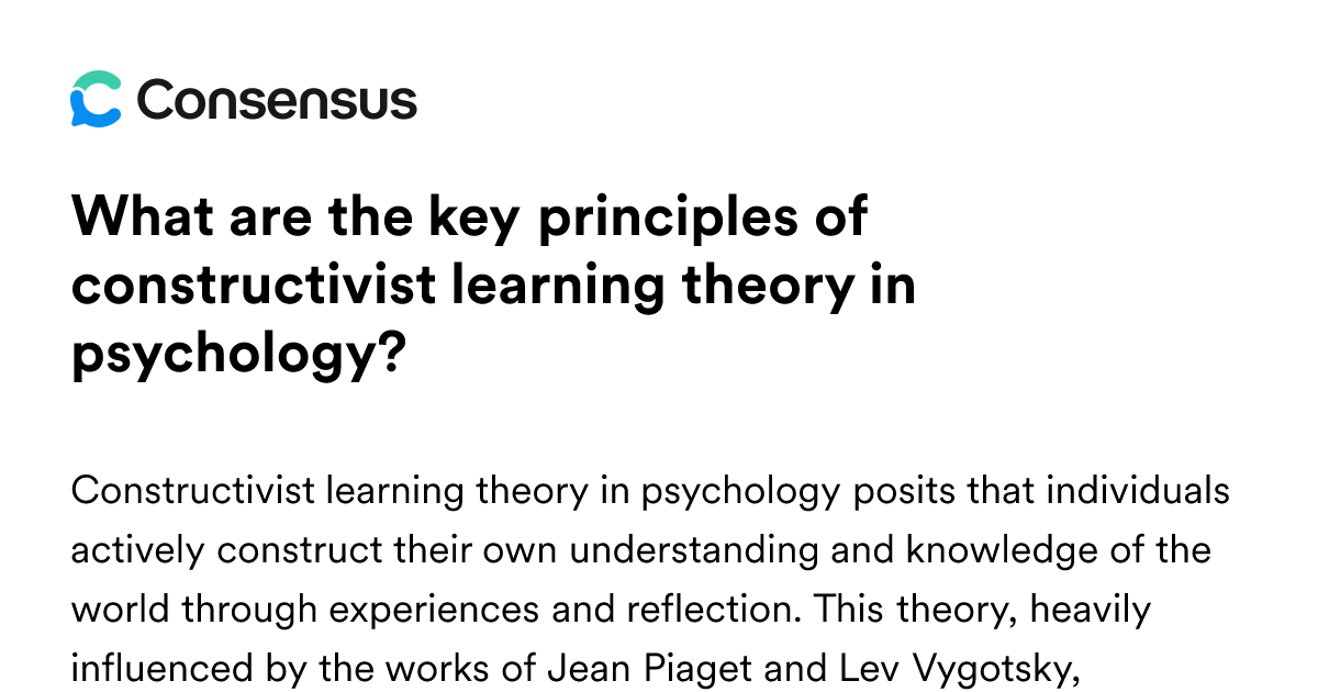 What Are The Key Principles Of Constructivist Learning Theory In ...