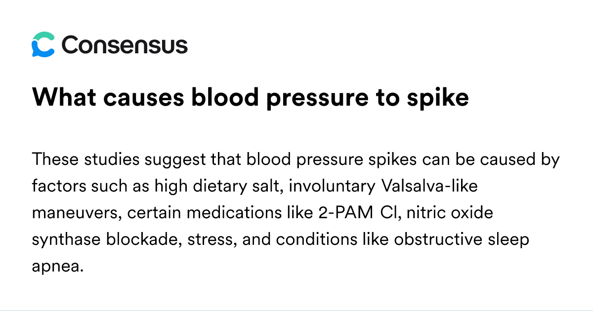 What Causes Blood Pressure To Spike - Consensus Academic Search Engine