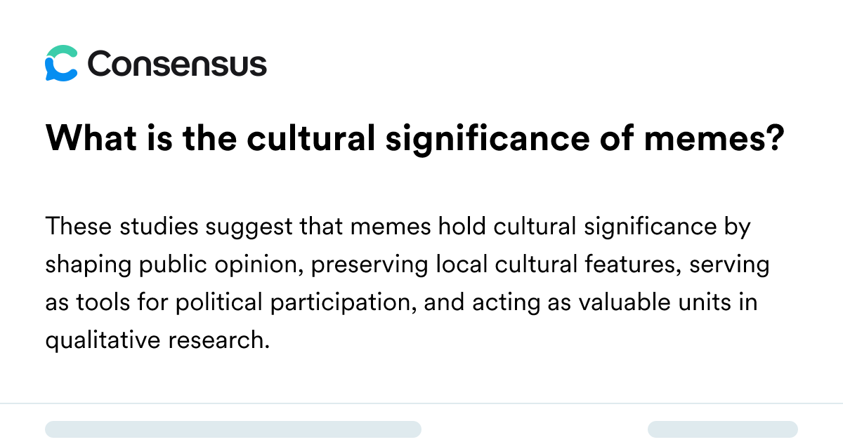 What Is The Cultural Significance Of Memes? - Consensus Academic Search ...