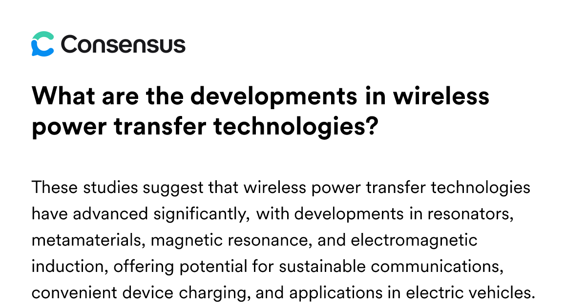 What Are The Developments In Wireless Power Transfer Technologies ...