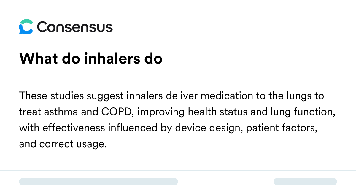 What Do Inhalers Do - Consensus Academic Search Engine