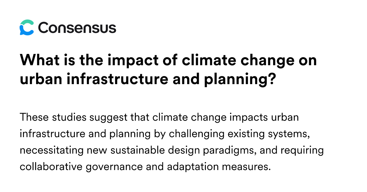 What Is The Impact Of Climate Change On Urban Infrastructure And ...