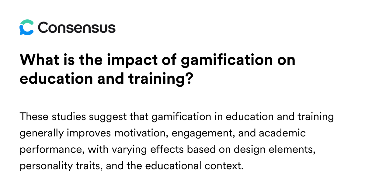 What Is The Impact Of Gamification On Education And Training ...