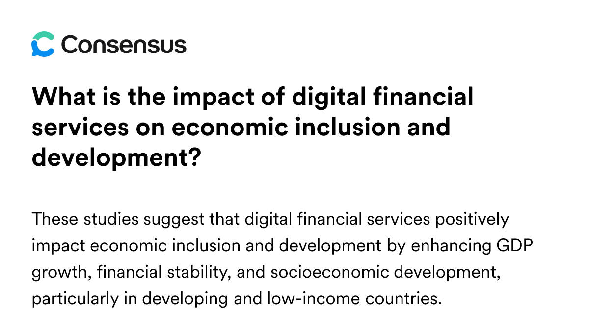 What Is The Impact Of Digital Financial Services On Economic Inclusion ...