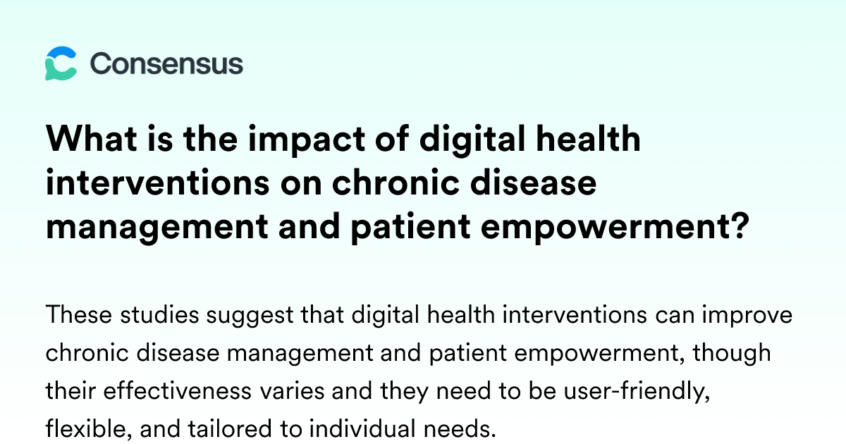 What Is The Impact Of Digital Health Interventions On Chronic Disease ...