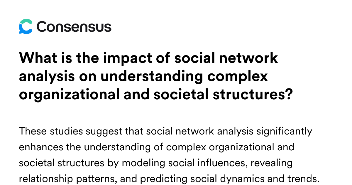 What Is The Impact Of Social Network Analysis On Understanding Complex ...